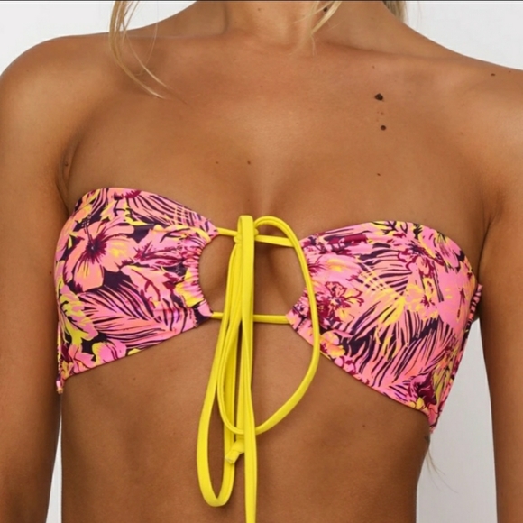 White Fox Boutique Summer Sea Bikini Top & Belmont Bottoms Hawaiian Print size M - Picture 7 of 8